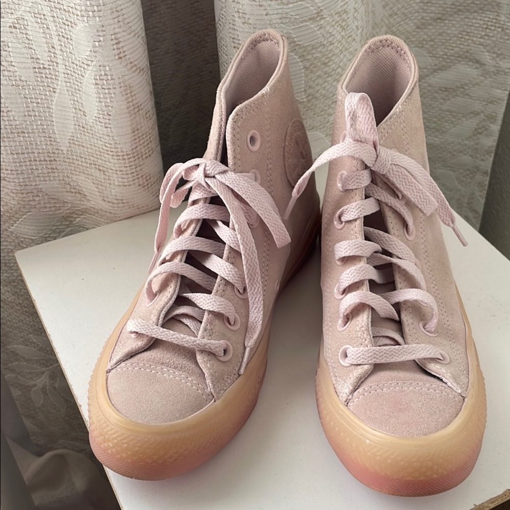 Converse All Star Suede High-Top Pink Sneakers